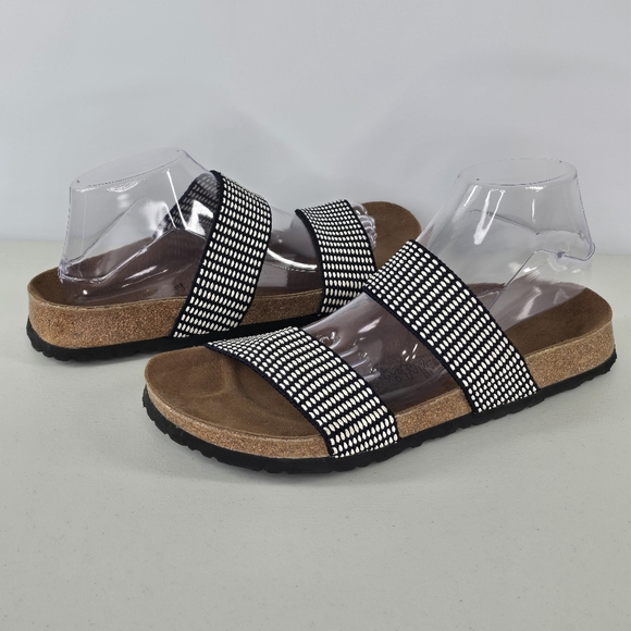 Birkenstock Shoes - Birki’s by Birkenstock Curacao Black & White Stretch Strap Sandals Women’s 10